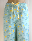Women's Palm Tree Pajama Pants with Pockets