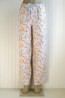 Women's Yellow and Blue Floral Pajama Pants with Pockets