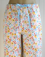 Women's Yellow and Blue Floral Pajama Pants with Pockets