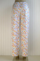 Women's Yellow and Blue Floral Pajama Pants with Pockets