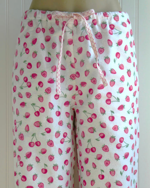 Women's Strawberries and Cherries Pajama Pants with Pockets