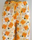 Women's Honeycomb & Bees Pajama Pants with Pockets