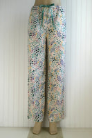 Women's Green Floral Pajama Pants with Pockets