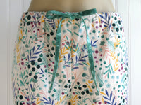 Women's Green Floral Pajama Pants with Pockets