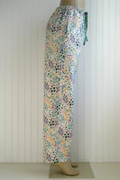 Women's Green Floral Pajama Pants with Pockets
