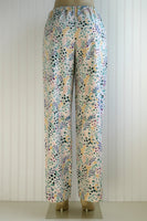 Women's Green Floral Pajama Pants with Pockets
