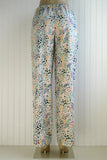 Women's Green Floral Pajama Pants with Pockets