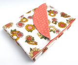 Sunflower and Coral Dot Flannel Baby Blanket