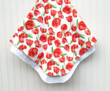 Red Tulip Flannel Baby Blanket