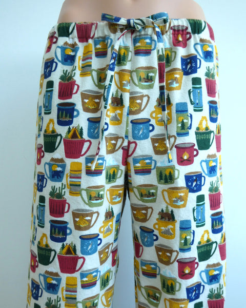 Men's Adventure Mugs Pajama Pants with Pockets