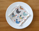Chicken and Floral Napkin Set
