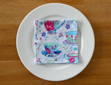 Floral Tea Cup Napkin Set