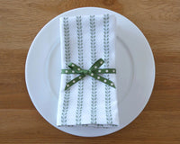 Sage Green Striped Napkin Set
