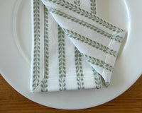 Sage Green Striped Napkin Set