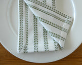 Sage Green Striped Napkin Set