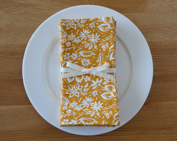Floral Mustard Yellow Napkin Set