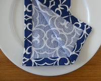 Blue and White Swirl Napkin Set