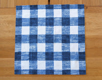 Navy Blue and White Check Napkin Set