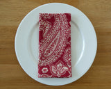 Red Paisley Napkin Set