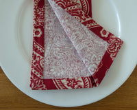 Red Paisley Napkin Set