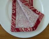 Red Paisley Napkin Set