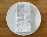 White and Gold Roses Napkin Set
