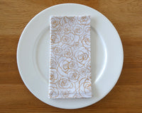 White and Gold Roses Napkin Set