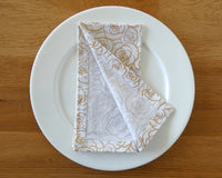 White and Gold Roses Napkin Set