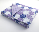 Lavender & Grey Floral Stroller Blanket