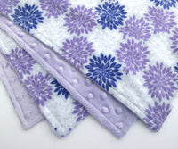 Lavender & Grey Floral Stroller Blanket