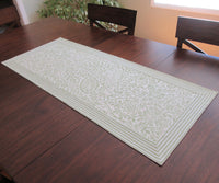 Sage Green and Ivory  Table Runner