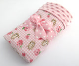 Pink Bunny and Roses Stroller Blanket
