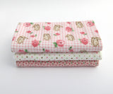 Pink Bunny and Roses Burp Cloth Set