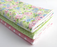 Yellow and Pink Floral Burp Cloth Set