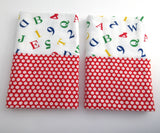 Alphabet and Numbers Pillowcase Set